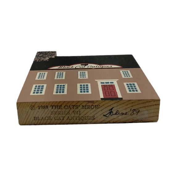 Cat's Meow Village Series VII Black Cat Antiques Building Signed Faline 1989 - Picture 3 of 7